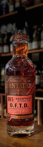 Plantation Overproof Rum 69% O.F.T.D. Old Fashioned Traditional Dark