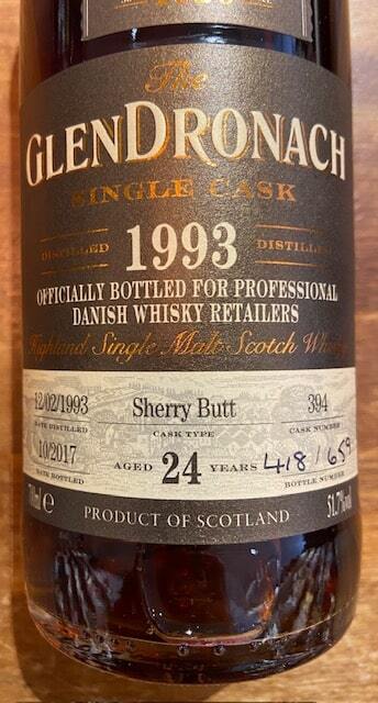 Glendronach 1993 #394 24 års Sherry Butt Highland Single Malt Whisky 51,7%