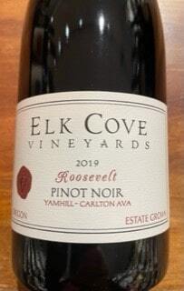 Elk Cove Vineyards Roosevelt Pinot Noir Oregon 2019
