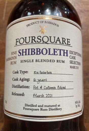 Foursquare Shibboleth 16 years old Barbados Single Blended Rum 56%