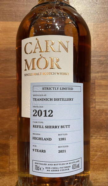 Teaninich 9 års Carn Mor Highland Single Malt Whisky 47,5%