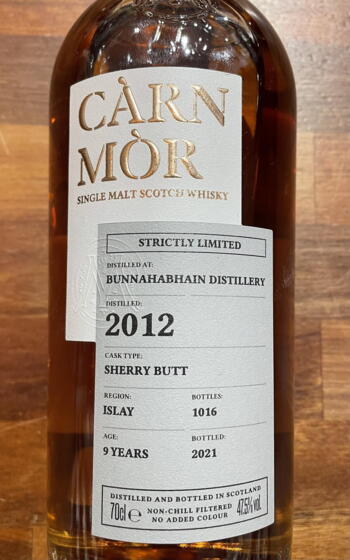 Bunnahabhain 9 years Carn Mor Islay Single Malt Whisky 47,5%