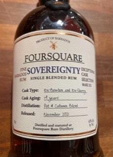 Foursquare Sovereignty 14 års Barbados Single Blended Rum 62%