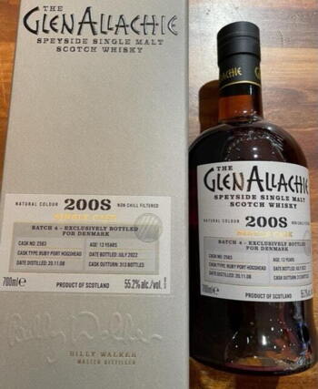 Glenallachie 2008 #2583 Ruby Port Hogshead Batch 4 13 års Single Speyside Malt Whisky 55,2%