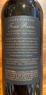 Jamieson Ranch Four Reins Cordes Vineyards Cabernet Sauvignon Napa Valley 2015