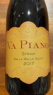 Va Piano Orange Labels Syrah Walla Walla Valley Washington 2017
