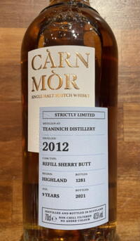 Teaninich 9 years Carn Mor Highland Single Malt Whisky 47,5%
