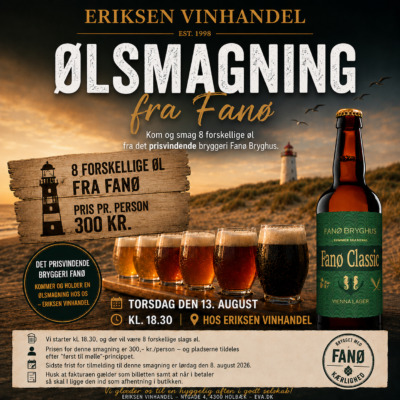 Fanø ølsmagning hos Eriksen Vinhandel