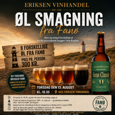 Fanø ølsmagning hos Eriksen Vinhandel