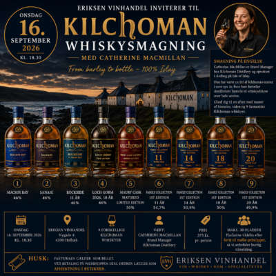Kilchoman Whiskysmagning – 16. september 2026 kl. 18.30
